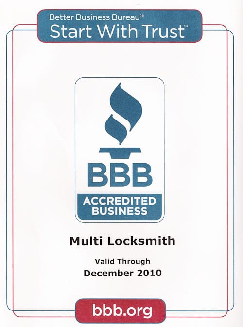 24 Hr locksmith BBB Membership